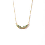 Stainless Steel Full Pave Angel Wing Necklace - 11 Options