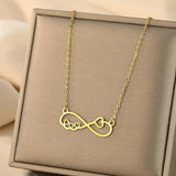 Stainless Steel Infinity Hearts Necklace - 2 Options