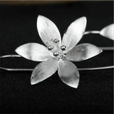 925 Sterling Silver Flower Ear Hook Earrings