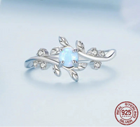 925 Sterling Silver Vine Opal Ring