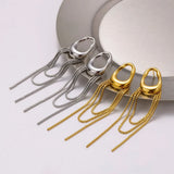 Stainless Steel Tassel Chain Drop Dangle Earrings - 5 Options