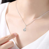 925 Sterling Silver CZ Tear Drop Necklace - 2 Chain Lengths