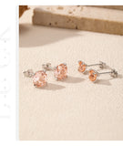 925 Sterling Silver Rose Cut Cubic Zirconia Stud Earrings - 10 Colours