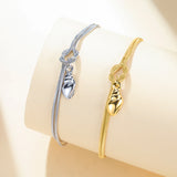 Stainless Steel Sea Themed Love Knot Snake Chain Bracelet - 2 Colours - 3 Options