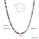 Stainless Steel Crystal Tennis Necklace - 6 Options