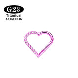 G23 Titanium Heart Nose/Ear Body Hoop - 2 Sizes - 13 Options