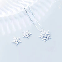 925 Sterling Silver Snowflake Necklace or Earrings