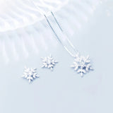 925 Sterling Silver Snowflake Necklace or Earrings