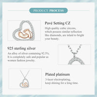 925 Sterling Silver Heart Footprint Necklace