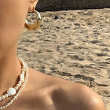 Stainless Steel Hoop Earrings - 2 Colours - 4 Options