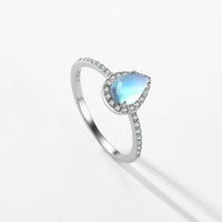 925 Sterling Silver Teardrop Moonstone Ring