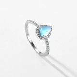 925 Sterling Silver Teardrop Moonstone Ring