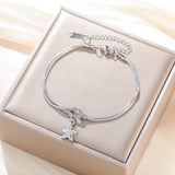 Stainless Steel Sea Themed Love Knot Snake Chain Bracelet - 2 Colours - 3 Options