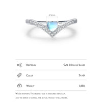 925 Sterling Silver Moonstone Wishbone Ring