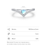 925 Sterling Silver Moonstone Wishbone Ring