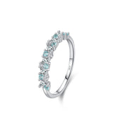 925 Sterling Silver Mint Green Stackable Eternity Ring - 2 Designs