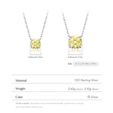 925 Sterling Silver Rose Cut Light Yellow CZ Octagon Necklace - 2 Options