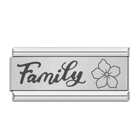 Stainless Steel Flower Family Italian Charm