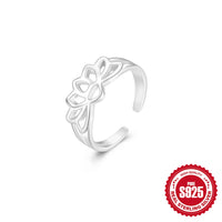 925 Sterling Silver Hollow Adjustable Toe Ring - 6 Options