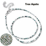 Fashion Faceted 2mm Natural Stone Bead Necklace - 31 Options