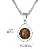 Stainless Steel Tiger Eye Stone Irregular Shape Necklace - 2 Colours - 5 Lengths