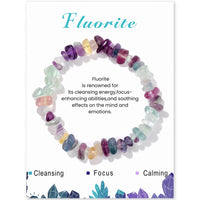Irregular Chip Stone Bracelet With Card - 21 Options