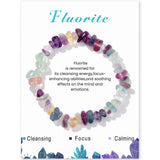 Irregular Chip Stone Bracelet With Card - 21 Options