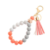 Fashion Silicone Beaded Tassel Keychain - 9 Options