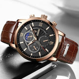 Leather Casual Quartz Watch - 5 Options