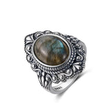 925 Sterling Silver Natural Labradorite Ring - 27 Options