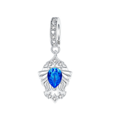 925 Sterling Silver Star Zodiac Sign CZ Hanging Charm - 12 Options