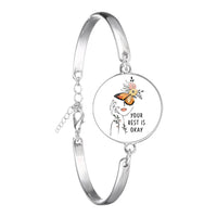 Glass 18mm Mental Health /Positivity Bracelet - 32 Options