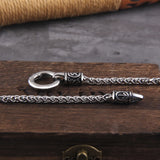 Fashion Stainless Steel/Leather Nordic Style Open Round Clasp Necklace - 3 Lengths