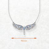 925 Sterling Silver Phoenix Wing Blue CZ Necklace/ Bracelet/ Set