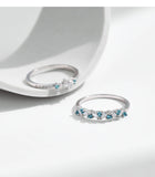 925 Sterling Silver Mint Green Stackable Eternity Ring - 2 Designs