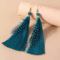 Bohemian Tassel/Feather Drop Earrings - 9 Options