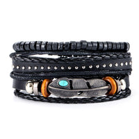 Multi Strand Leather Braided Bracelet - 23 Options
