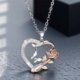 Fashion Rose Butterfly Heart Necklace