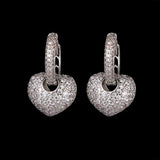 925 Sterling Silver Big Heart Earrings - 3 Colours