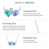 925 Sterling Silver Triple Stone Necklace