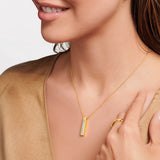 925 Sterling Silver Rectangle CZ Necklace - 2 Options - 2 Colours