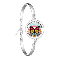 Glass 18mm Mental Health /Positivity Bracelet - 32 Options