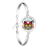 Glass 18mm Mental Health /Positivity Bracelet - 32 Options