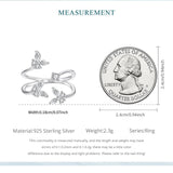 925 Sterling Silver Multi Layer Butterfly Open Ring
