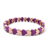 Fashion Colourful Enamel Heart Bracelet - 9 Options