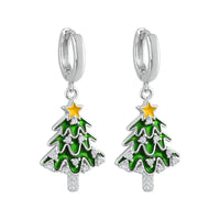 925 Sterling Silver Christmas Hoop Hanging Earrings - 14 Options