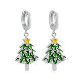925 Sterling Silver Christmas Hoop Hanging Earrings - 14 Options