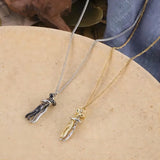 Stainless Steel Embracing Couple Necklace - 8 Options