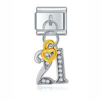 Stainless Steel Birthday Italian Charm - 3 Designs