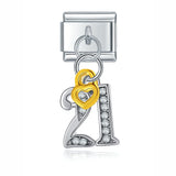 Stainless Steel Birthday Italian Charm - 3 Designs